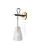 Vail Single Sconce In Light Antique Brass and Patinated Steel and Clear Frosted Glass
